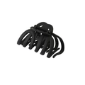Pinza para el pelo grande de calabaza negra mate con agarre de múltiples dientes y muelle - Empaque a granel / Negro