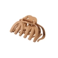 Pinza de pelo grande marrón mate con forma de calabaza y resorte de metal resistente - Empaque a granel / Caqui