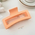 Matte light orange 12cm oversized shark hair clip with minimalist hollow rectangle design - 13cm Rectangular Style / Light Orange