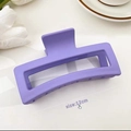 Matte lavender large rectangular claw clip 12cm hair accessory for elegant styling - 13cm Rectangular Style / Purple