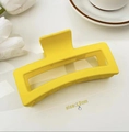 Matte yellow 12cm large rectangular hair claw clip for women with thick hair - 13cm Rectangular Style / Yellow
