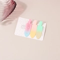 Close-up of 3-piece set matte macaron gradient leaf-shaped hair clips on display card - Leaf Style Set