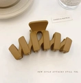 Large matte camel brown wavy hair claw clip for women stylish hair styling - 11cm N-Shaped Style / Khaki
