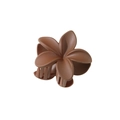 Matte mocha brown 8cm flower hair claw clip with frosted texture and five-petal design - Bulk Packaging / Matte Dark Coffee