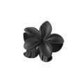 Close-up of 8cm black matte flower hair claw clip with sturdy interlocking teeth - Bulk Packaging / Matte Black