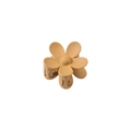 Minimalist matte apricot flower hair claw clip with frosted texture for styling - Khaki