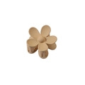 Matte beige flower hair claw clip in a minimalist 5-petal design for daily styling - Light Coffee