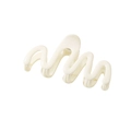 Minimalist cream white wavy acrylic hair claw clip for elegant bun hairstyles - Milk White