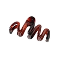 Deep brown wave shaped resin hair claw clip with glossy finish for elegant updos - Individually Packed in OPP Bag / Tortoise Shell