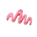 Minimalist bright pink wavy zigzag hair claw clip for women made of glossy resin - Individually Packed in OPP Bag / Dusky Pink