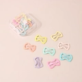 Star-shaped macaron hair clips set for kids in a transparent unicorn storage box - Bowknot Style - Luminous Color