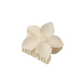 Detail view of matte cream flower hair claw clip with sturdy inner teeth for secure grip - Apricot (Bulk)