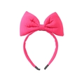 Bright pink 3D bow headband for girls featuring a fabric-wrapped frame with end caps - Rose Red