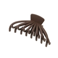 Pinza per capelli grande opaca marrone scuro con design a incrocio per capelli folti - Caffè Scuro-Opaco