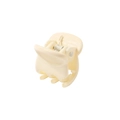 Mini 1.5cm cream acrylic hair claw clip for side bangs with durable silver metal spring - Cream