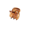 Mini 1.5cm tortoiseshell amber acrylic hair claw clip with golden metal spring - Caramel color
