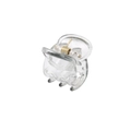 Mini 1.5cm transparent acrylic hair claw clip with a strong gold metal spring - Smoke Gray