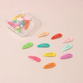 Set of colorful macaron metal BB hair clips in a transparent storage box for girls - Water Drop Style - Ordinary Color