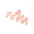 Rosafarbene und weiße florale wellige Haarklammer im süßen koreanischen Stil für Damen - Rosa Blumig (Stil A)