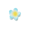 Pince à cheveux fleur de frangipanier avec dégradé bleu et jaune pour coiffures - 4.5CM (Vrac) / Bleu