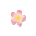 Pink gradient frangipani hair claw clip with yellow center for elegant hairstyling - 4.5CM (Bulk) / Pink