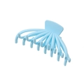 Pince à cheveux mate bleu clair style requin avec grande prise multi-dents pour cheveux - Bleu-Mat