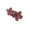 Matte dusty pink floral hair claw clip with double flower design for women - Flower Style - Wine Red