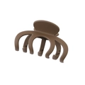 Matte dark brown large hair claw clip for women with multi-tooth shark clip design - Matte Dark Brown
