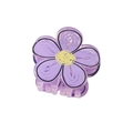 Purple floral hair claw clip with hand-drawn aesthetic and sturdy spring design - Bulk Packaging / Flower Style - Purple