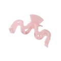 Pinza per capelli oversize rosa a forma di onda in acrilico per capelli folti - Confezione sfusa / Rosa Gelatina