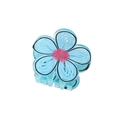 Sky blue acrylic flower hair claw clip with hand-painted details for women - Flower Style - Blue
