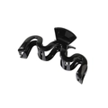 Pinza per capelli ondulata nero lucido da 13cm per acconciature capelli folti - Confezione sfusa / Nero