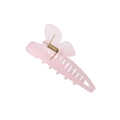 Molla per capelli a farfalla rosa con finitura opaca traslucida e molla dorata - Rosa (Sfuso)
