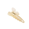 Elegant butterfly hair claw clip in creamy yellow translucent finish with gold spring - Light Yellow (Bulk)