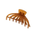 Grande pince à cheveux mate ambre marron pour femmes avec un design pieuvre et requin - Brun Jelly (Vrac)