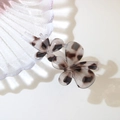 Translucent amber butterfly hair clip with brown leopard tortoise shell pattern - Butterfly - White Leopard (Bulk)