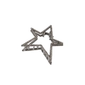 Polished silver star alloy hair claw clip with textured dots for non-slip grip - Bulk Packaging / Pentagram / Gunmetal