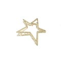 Elegant gold metal hair claw clip in a hollow star shape with textured alloy finish - Bulk Packaging / Pentagram / Gold