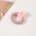 Élastique à cheveux tressé rose avec étiquette ours mignon pour coiffure quotidien - Rose Étiquette Mignonne