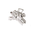 Elegante pinza para el cabello de aleación plateada pulida con forma de lazo para mujer - Empaque a granel / Lazo / Plateado