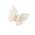 Creamy white butterfly hair claw clip with double-layer hollow design and matte finish - Bulk Packaging / Milk White