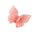 Pink matte butterfly hair claw clip with hollow double-layer design for women - Bulk Packaging / Pink