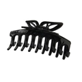 Pinza per capelli a farfalla traforata nero lucido con presa salda e molla metallica - Sacchetto OPP Singolo (Individuale) / Nero Lucido