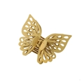 Matte yellow hollow butterfly hair claw clip with elegant double-layered design for women - Yellow