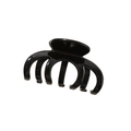 Glossy black large shark hair claw clip in durable resin for thick hair styling - Glossy Black