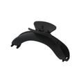 Matte black curved large hair claw clip with strong metal spring on white background - Black / Bulk Packaging