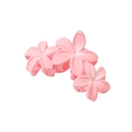 Trio of matte pink frangipani flower hair claws for women in vintage floral style - Pink