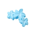 Drei hellblaue matte Plumeria-Blumen-Haarklammern für elegantes Retro-Haarstyling - Einzelverpackung / Blau