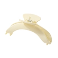 Large cream yellow geometric hair claw clip with smooth resin finish and metal spring - Creamy White