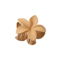 Matte light brown plumeria hair claw clip in a flower design for elegant hairstyling - Bulk Packaging / Khaki